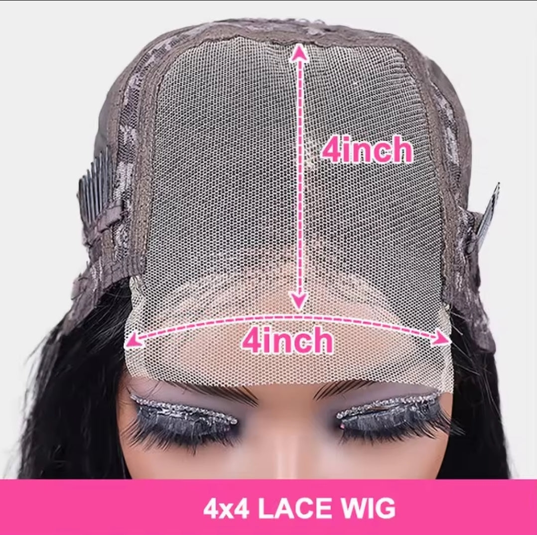 2x6, 4x4, 5X5, 13x4 Short Straight Brazilian Remy Bob with transparent lace front wig