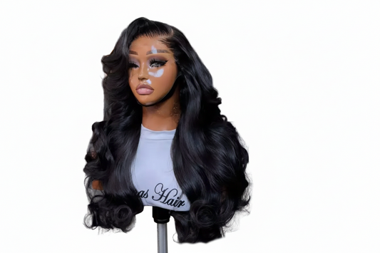 200% density 13X4 Body Wave Burgundy or Black Colored Human Hair Wigs with transparent lace 16 18 20 inches. Pre styled