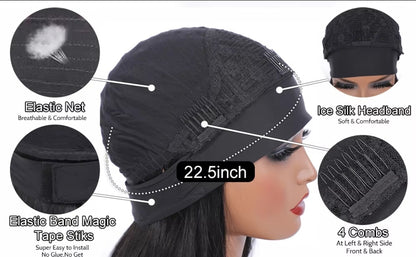 Natural black human hair body wave headband wig for black women