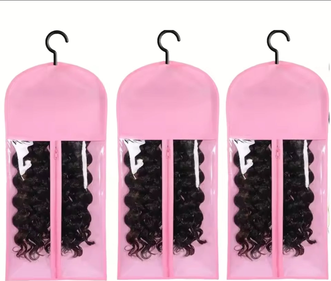 3pcs wig storage bags with hangers